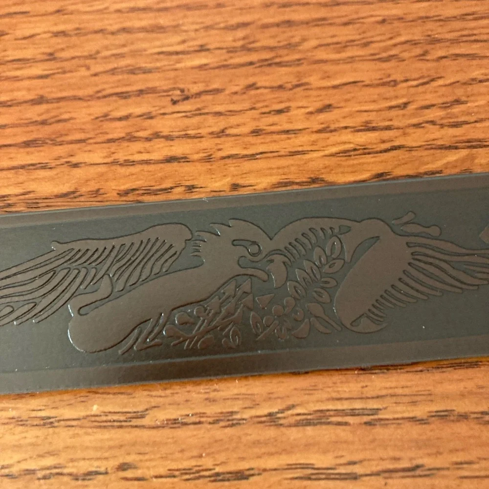 Wrangler Western Leather Embossed Cowboy Bald Eagle Brown Belt Men’s Size 40/100